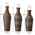 thumbnail image 3 of Hand-Woven PVC Rattan Vases Set of 3,GreyBrown and Beige Striped Floor Vases for Home Decor, 3 of 8