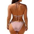 thumbnail image 5 of Swimsuit Bikini, Womens Bikini Swimsuits, 2 Piece Swimsuit for Women, Towelling Fabric Triangle Bikini Sets for Women Cheeky Low Waist Two Piece Swimsuit Halter Women Bathing Suit, Pink 3XL, 5 of 5