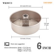 CHEFMADE Angel Food Cake Pan, 6-inch with Removable Loose Bottom Non-Stick Chiffon Tube Pan for Oven and Instant Pot Baking (Champagne Gold)