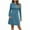 Sky Blue, variant on Turilly Sweater Dresses for Women Knee-Length Women's Long Sleeved Round Neck Sweater Dress For Fall Winter
