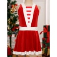 thumbnail image 3 of YIZYIF Kids Girls Santa Claus Costume Velvet Shiny Sequins Ballerina Leotard Dress Hollow Back Figure Roller Skating Dress Red 12, 3 of 7