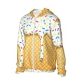 thumbnail image 2 of Rocae White Ice Cream Print Breathable Sun Protection Hoodie Quick-Dry Lightweight Long Sleeve Hoodie Unisex Running Sports Shirt Small, 2 of 9