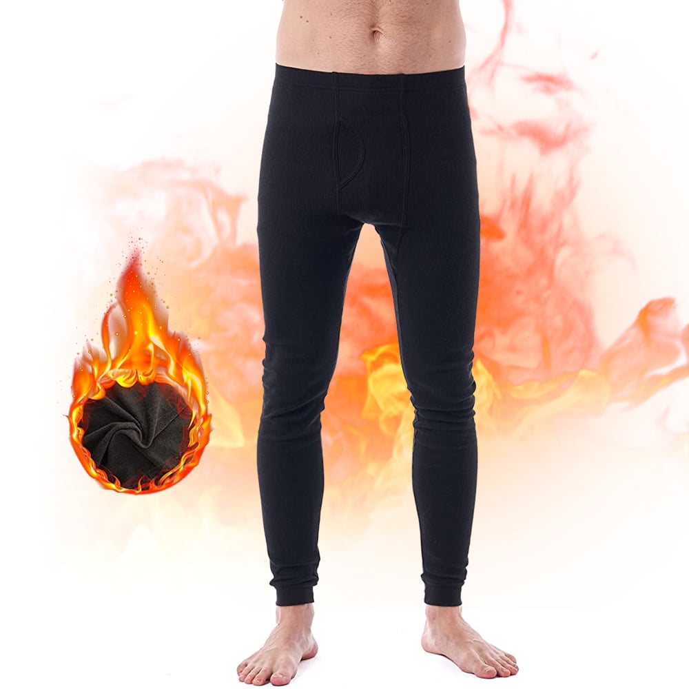 Goyoma Thermal Underwear Pant for Mens, Warm Long Johns Leggings, Black ...