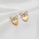 thumbnail image 4 of Bow Earrings For Women, Gold Heart Dangle Earrings For Women Ribbon Bow Dangle Earrings, Gold Bow Heart Drop Earrings Jewelry Gifts------Product code, 4 of 5