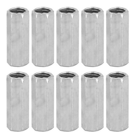 

M8X28 Nut Long Rod Hexagonal Carbon Steel Screw Nut Hexagon Sleeve Nut Foot Thread Fastener 10 Pieces
