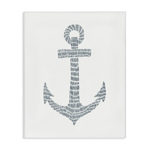 Stupell Industries Minimal Nautical Anchor Coastal Painting Gallery Wrapped Canvas Art Print Wall Art, 16 x 20
