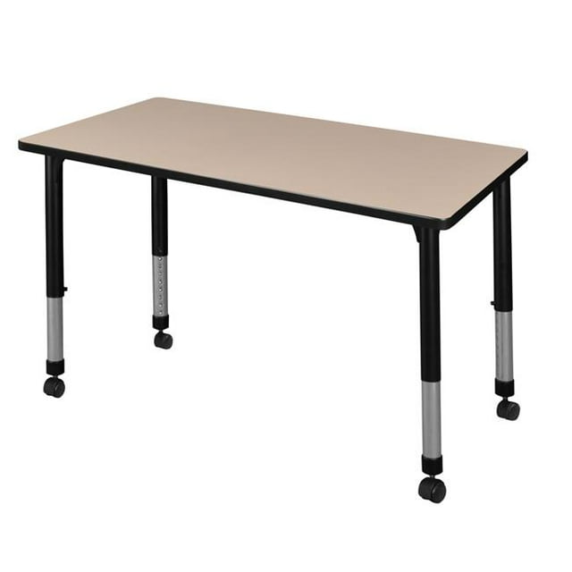 Regency MT4230BEAPCBK 42 x 30 in. Height Kee Adjustable Mobile Classroom Table, Beige