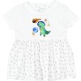 thumbnail image 3 of Inktastic Tyrannosaurus Rex Vs. Meteor Fun Space Dinosaur Girls Baby Dress, 3 of 5