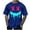 Blue, variant on Mens Big and Tall Halloween T Shirts Short Sleeve Funny Smile Print Tshirts Loose Fit Fall Summer Wear Tees Crewneck Tops Shirt for Men