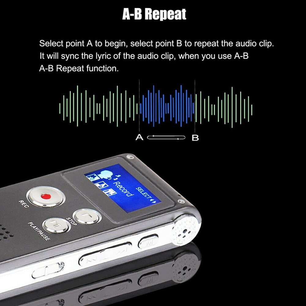 Digital Voice Recorder Voice Activated Recorder for Meetings, Interviews 16GB Audio Recorder Mini Portable Tape Dictaphone with Playback