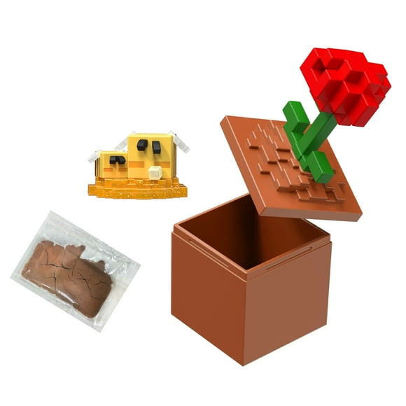 Minecraft Mini Mode Bloom Blocks Action Figure with Sand Compound Snoozin' Bee-Zzzs