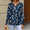 thumbnail image 5 of Mfakffe Christmas Womens T Shirts Long Sleeve V Neck Tops Comfortable Christmas Graphic Shirt Lightweight Pullover Tee, 5 of 5