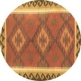 thumbnail image 1 of Ahgly Company Indoor Round Oriental Brown Traditional Area Rugs, 3' Round, 1 of 4