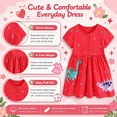thumbnail image 3 of Rimyaw Toddler Girls Dinosaur Dress, Short Sleeve A-Line Sundress with Applique, Soft Summer Casual Red Dress, Size 2T, 3 of 7