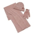 thumbnail image 1 of TBWNWG Couples Winter Warm Scarf Hat and Gloves Three Piece Set - Solid Color Ribbed Knitted Woolen Accessory,Sizes One Size, 1 of 5