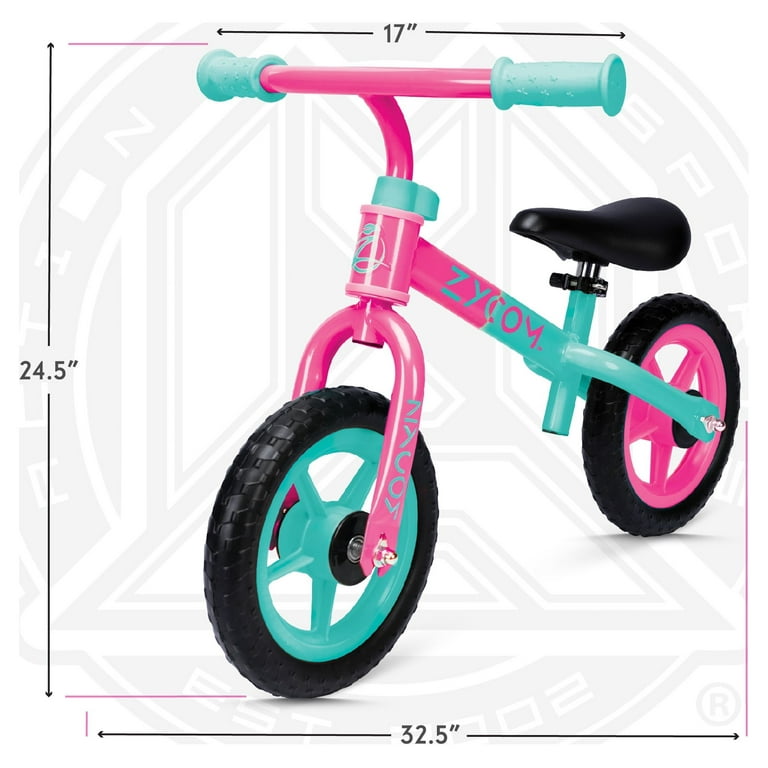 Zycom 10 inch Toddlers Balance Bike Adjustable Helmet Airless Wheels Lightweight Training Bike Pink Walmart