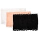 thumbnail image 5 of Conjunto de 3 piezas para mujer: top bandeau sin tirantes, elástico, transparente, de encaje floral, con sujetador incluido - Talla XL, 5 of 7