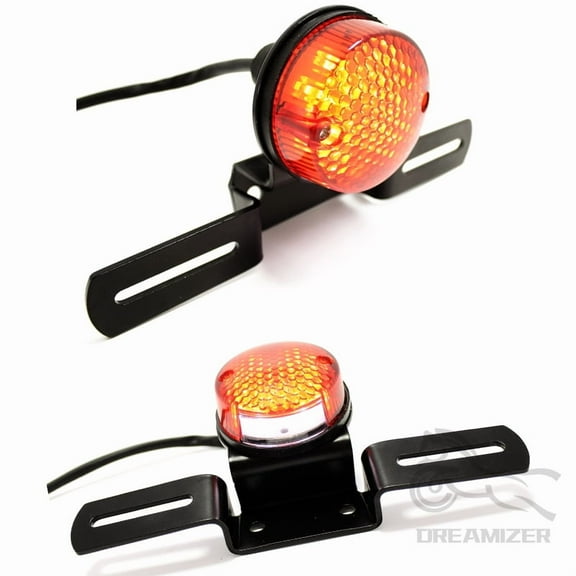 12V Integrated Tail Light Brake Running Lamp with License Plate Bracket for Most Street Bike Scooter Cruiser Chopper Dirt Bike ATV off-road (Bulb)