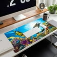 thumbnail image 6 of Sea Turtle Mouse Pad Large,Tropical Coral Reef Fish Desk Pad with Stitched Edges for Home Office Work Non-Slip Rubber Base Gaming Mouse Pad, Desk Mat, 31.5 x 15.7 in, 6 of 6