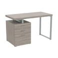 thumbnail image 3 of Safdie & Co. Computer Desk 47.25L Dark Taupe 3 Drawers Silver Metal, 3 of 5