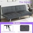 thumbnail image 4 of YRLLENSDAN Grey Futon Sofa Bed, Futon Couch Bed with Adjustable Backrest & Metal legs Small Couch for Bedroom Studio Apartment Sofa Bed Couch Futon Convertible Sofa Bed, 4 of 7