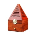 thumbnail image 1 of Quemador de incienso de madera, quemador de incienso de madera, porta incienso en forma de pirámide con Madera Roja Corta, 1 of 9