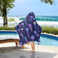 thumbnail image 3 of Yayeee Kids Hooded Towel with Hand Pockets Beach Soft Absorbent Bath Wrap 50 x 23.5 inch, Dark Blue Jellyfish Pattern, 3 of 5