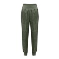 thumbnail image 5 of B91xZ Pantalon à Paillettes pour Femmes Pantalon Large Extensible Décontracté Confortable Taille Haute, Vert L, 5 of 5