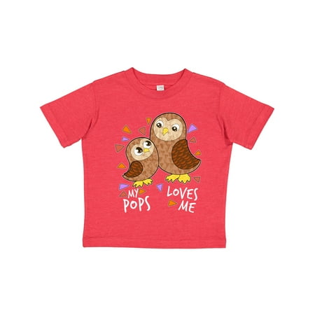 

Inktastic My Pops Loves Me- Cute Owl Family Gift Toddler Boy or Toddler Girl T-Shirt