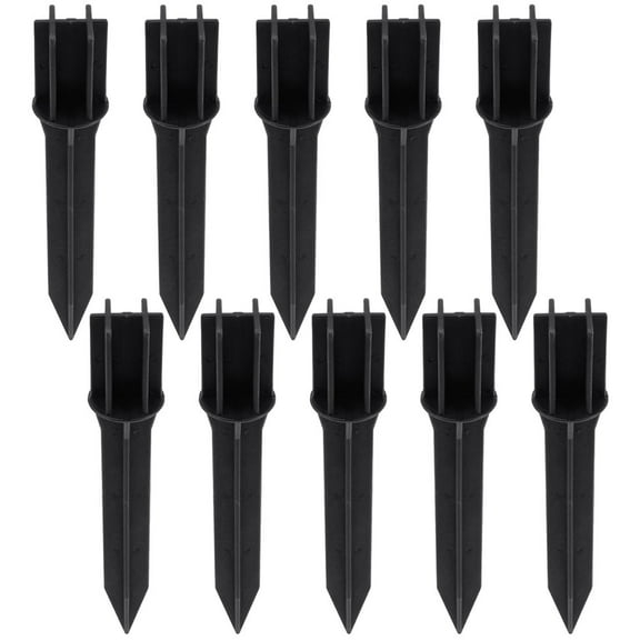 TEHAUX 10Set Light Stakes for Torch Stand Black Color Weatherproof ABS Material Steady Fix