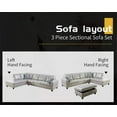 thumbnail image 3 of Golden Furniture 3PCS L Shape Faux Leather Sectional Sofa Set, Living Room Sofa Set with Storage Ottoman and Matching Pillows, 3 of 6