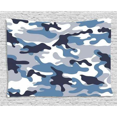 Camouflage Tapestry Army Theme Image With Abstract Soft Color