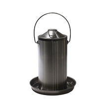 Automatic Chicken Waterer, 1.0 Gallon Capacity-Galvanized Steel Poultry Fountain with Cone Top - Metal Water Dispenser for Chickens, Ducks, Hens, and Backyard Flocks