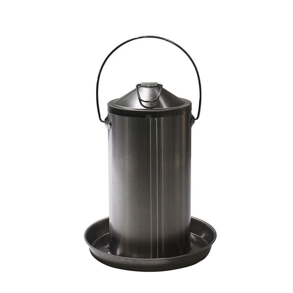 Automatic Chicken Waterer, 1.0 Gallon Capacity-Galvanized Steel Poultry Fountain with Cone Top - Metal Water Dispenser for Chickens, Ducks, Hens, and Backyard Flocks