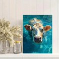 thumbnail image 2 of Qisvanset Cute Swimming Cow Canvas Print 12x16 Inch Kitchen Decor, 2 of 8
