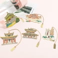 thumbnail image 3 of attractions Touristiques Chinoises Marque-Pages Pendentifs en Acier Inoxydable, Pages de Lecture annotations Marque-Pages, Étudiants Utilisant du Texte Classique SQ0678, 3 of 6
