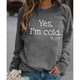 thumbnail image 2 of Mujeres pullover Top redondo Masajeadores de cuello carta impresión manga larga casual fit sudadera para las mujeres otoño gris 3xl, 2 of 5