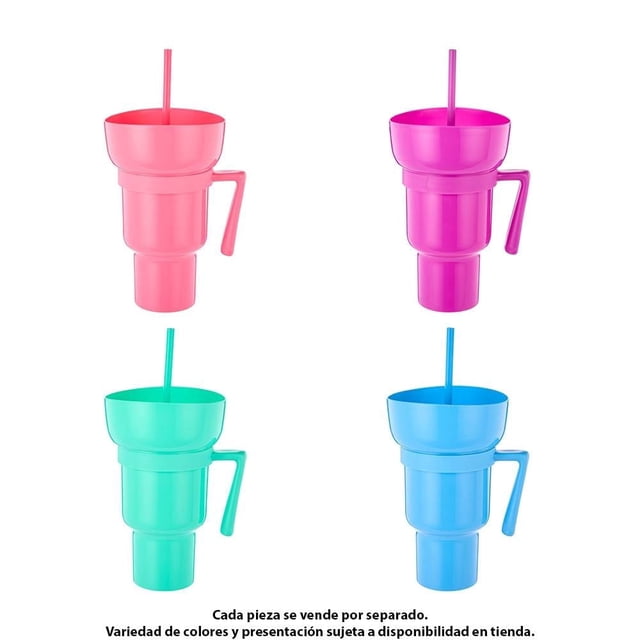 Vaso Botanero Way to Celebrate de Plástico Popote 1 Litro
