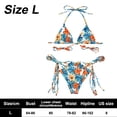 thumbnail image 2 of Bikini triangular con cordón anudado, conjunto de bikini descarado de corte alto, traje de baño estampado floral para mujer, 2 of 5