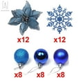 thumbnail image 2 of Gustave Christmas Balls Flowers Snowflake Christmas Tree Ornaments, 24pcs Balls, 12pcs Poinsettia Flowers, 12pcs Glitter Snowflake, for Xmas Wedding Party Home Decor, 2 of 7