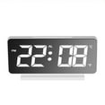thumbnail image 1 of Ounissouiy Reloj despertador eléctrico Pantalla de temperatura LED Termómetro de dormitorio Snooze Espejo portátil Relojes de escritorio Pantalla Decoración del hogar Pantalla blanca Ounissouiy HA064163-04B, 1 of 6