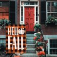 thumbnail image 2 of Hello Fall Pumpkin Garden Flag Buffalo Plaid Double Sided, Autumn Yard Outdoor Decoration 12.5x18, 2 of 6