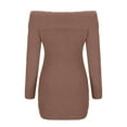 thumbnail image 5 of NSLGXD Women's Off Shoulder Sweater Dress Fleece Long Sleeve Knit Bodycon Mini Dress Fall Winter Warm Sweaters Knit Crochet Ruched Cocktail Party Dresses, 5 of 6