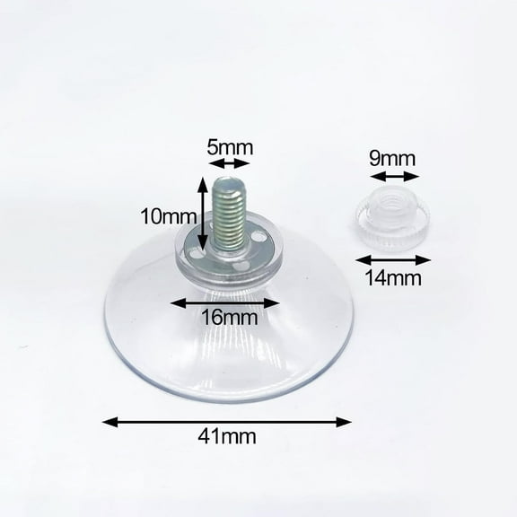 Ikeay Heavy Duty Suction Cups 40Mm - Extra Strong Clear Pvc Pads for License Plates, Bathroom Wall, Car Window & Glass (No Hooks) Clear