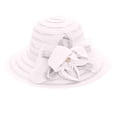 thumbnail image 2 of Karymi Baseball Cap Elegant Organza Wide Floppy Brim Dress Hat with Handmade 3D Fabric Flower and Rhinestone, Layered Pleated Sheer Mesh Hat Tea Party Hats for Women, 2 of 8