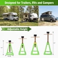 thumbnail image 4 of S-HOME Complete Kit of 4 RV Steel Stabilizer Jacks, Adjustable Height 11 to 17 Inches with Rubber Pads, Lightweight Support for Travel Trailers & Campers, 3300 Lbs Each Load Capacity , Green, 4 of 9