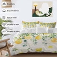 thumbnail image 4 of Watercolor Lemon Bedding 3 Piece Duvet Cover Set Full Size, Eucalyptus Leaf Fruit Yellow Flower Soft Microfiber Comforter Cover with Zipper Closure & Pillowcases, Wrinkle & FadeResistant Quilt Cover, 4 of 9