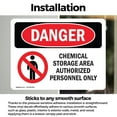 thumbnail image 3 of (2 Pack) Chemical Storage Area OSHA Danger Sign 24 Inch X 18 Inch Vinyl Label Decal Sticker Weather Resistant, UV Protected for Workplace, Business, and Construction Site, Made in the, 3 of 7