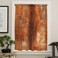 thumbnail image 4 of Burnt Orange Semi Sheer Curtains Drapes for Living Room,Bedroom,French Doors Window 54 Inches Long,Retro Oil Painting Modern Abstract Art Aesthetics Rod Pocket Chiffon Curtain Drapery Voile Panel, 4 of 6