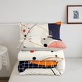 thumbnail image 5 of Homewish Boho Geometric Lines Full Size Comforter Sets,Minimalist Abstract Art Bedding Comforter Set,Cream,Light Gray Reversible,3pcs,1 Comforter and 2 Pillowcases, 5 of 7
